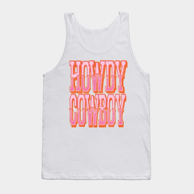 Vintage Howdy Cowboy Country Cowgirl Tank Top by bigraydesigns